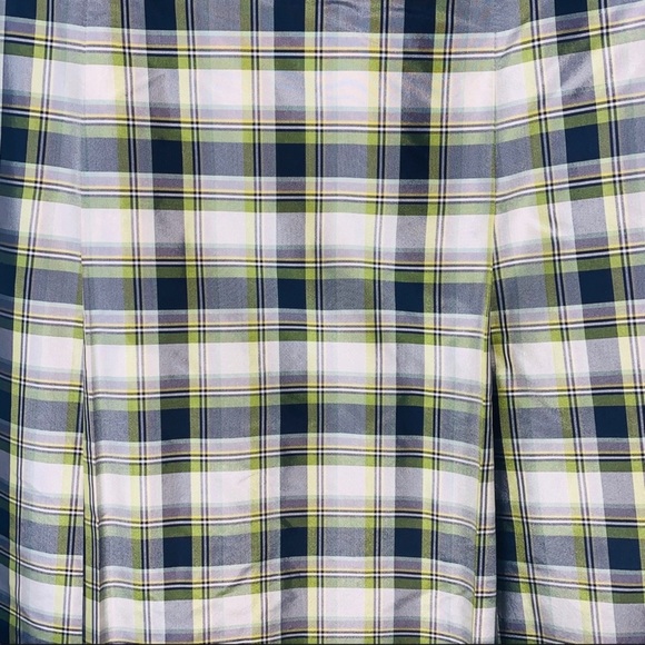 Brooks Brothers silk green Tartan plaid sleeveless dress boat neck size 8 - Picture 3 of 11